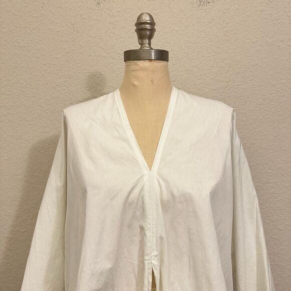 GOOD COMPANY The Wrapper Top Lagenlook Tie-Front Blouse in White - Picture 4 of 12